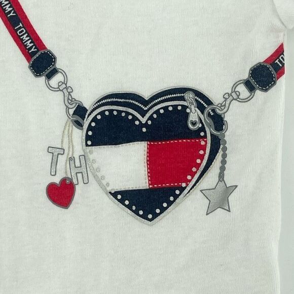 Tommy Hilfiger Baby Girl’s Bright White Graphic Short Sleeve Bodysuit 18M - Picture 3 of 9